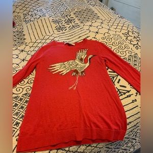 Pink loft sweater with bird comfy